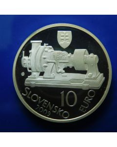 Slovakia	 10 Euro  	2009	 150th Anniversary of Aurel Stodola, Steam Turbine – Proof 