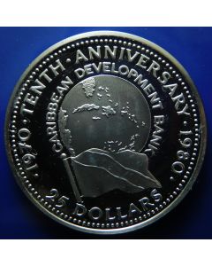 Trinidad & Tobago 	 25 Dollars	1980	 Caribbean Devolpment Bank, Proof