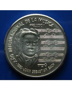 Carib.C.	 5 Pesos	1985	 Bach, International year of Music - Silver