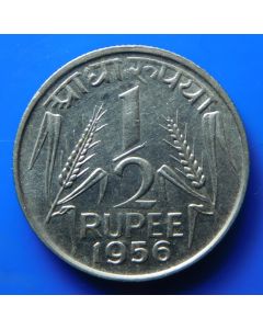 India-Republic	 ½ Rupee	1956	 Grain sprigs