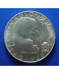 Czech slovak 	100 Korun	1991	 200th Ann. Death of Wolfgang A. Mozart - Silver