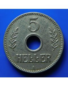 Germany East Africa 	 5 Heller	 1913A
