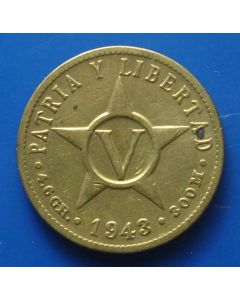 Carib.C. 5 Centavos1943 km# 11.3a   Schön# 5a