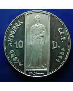 Andorra 	10 Diners	1993	 - St George - Silver / Proof