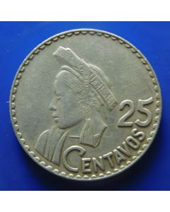 Guatemala 	 25 Centavos	1966	 Native bust  