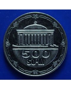 Uzbekistan	 500 Som	2018	 Palace of Conventions (Anjumanlar Saroyi) in Tashkent 