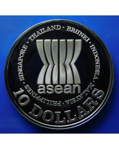 Singapore 	 10 Dollars	1987	 Silver / Proof - Association of Southeast Asian, 20th Anni.