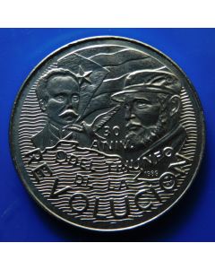 Carib.C.	 Peso	1989	 30Th. Anniversary. Of Revolution