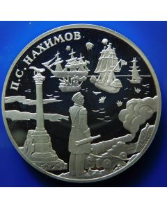 Russia 	3 Roubles	2002	 - Proof / Silver -Outstanding Russian Military Leaders and Sea Captains (P.S.Nakhimov)