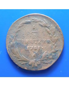 Austria 	  ½ Kreuzer 	 1781A	 Joseph II 