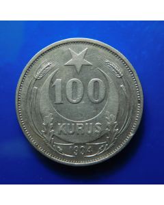 Turkey 	 100 Kurus	1934	 - Ataturk (low star) -   Silver