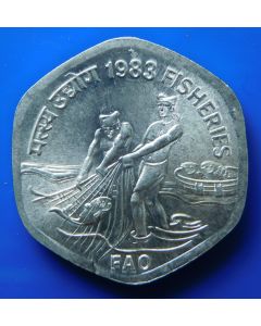 India-Republic	 20 Paise	1983	 - F.A.O. Fisheries, Calcutta mint