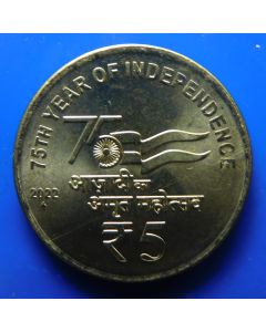 India 	 5 Rupees	2022	 75th Year of Independence – Mumbay Mint