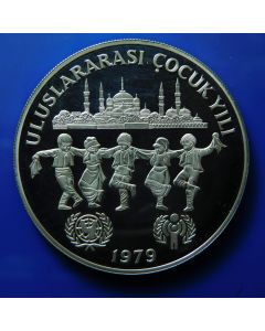 Turkey 	 500 Lira	1979	 - UNICEF and I.Y.C. - Proof / Silver