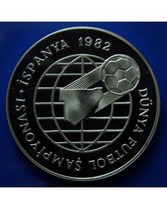 Turkey 	 500 Lira	1982	 - Championship Madrid - Proof / Silver – Coin alignment