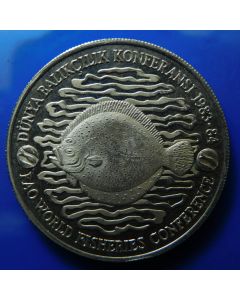 Turkey 	 500 Lira	1984	 - F.A.O.  World Fisheries Conference Coin alignment*** (Turkish Mint) mintage 2710