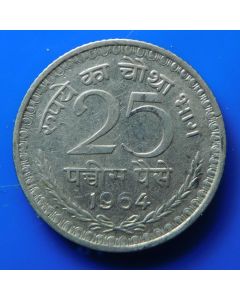 India-Republic	 25 Paise	1964	 - Type1 Calcutta mint