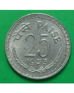 India-Republic	 25 Paise	1973	 Bull has three legs, Calcutta mint, large Field