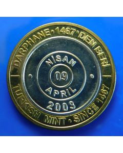 Turkey 	 1000000 Lira	2003	 - Foundation of the Mint (April)