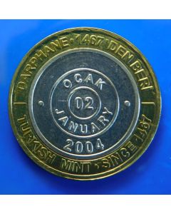 Turkey 	 1000000 Lira	2004	 - Foundation of the Mint (Januari)