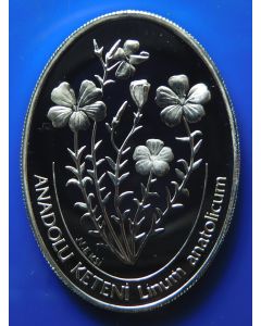 Turkey 	 7500000 Lira	2002	 - Linum anatolicum - Silver / Proof