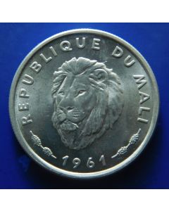 Mali 	 25 Francs	1961	 - Lion's head