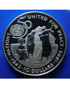 Namibia	 10 Dollars	1995	 - U.N. 50Th Ann. Farm scene - Silver / Proof