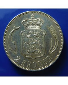 Denmark 	 2 Kroner	1916	 - Christian X – Silver – unc