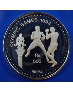 Nepal 	 500 Rupee	1992	Boxers - Silver / Proof