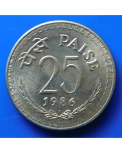 India-Republic	 25 Paise	1986	 - Type 3, Bombay mint