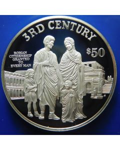 Cook Islands	 50 Dollars	1997	 3rd Century, Roman citizenship granted to every man – Silver / Proof