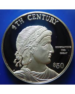 Cook Islands	 50 Dollars	1997	 4th Century, Constantine The Great – Silver \ Proof