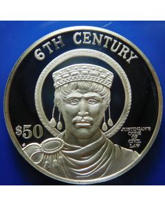 Cook Islands	 50 Dollars	1997	 6th Century, Justinian's Code of Civil Law – Silver / Proof