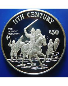 Cook Islands	 50 Dollars	1997	 11th Century, The Norman Conquest – Silver / Proof