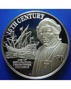 Cook Islands	 50 Dollars	1997	 15th Century, Age of Exploration – Silver / Proof