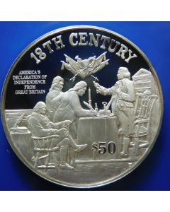 Cook Islands	 50 Dollars	1997	 18th Century, America's Declaration of Independence from Great Britain – Silver / Proof