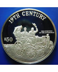 Cook Islands	 50 Dollars	1997	 19th Century, the invention of the Automobile – Silver / Proof