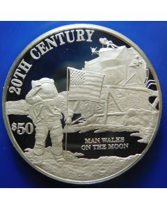 Cook Islands	 50 Dollars	1997	 20th Century, Man walks on the Moon – Silver / Proof