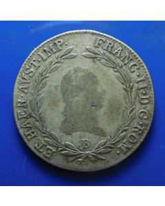 Austria 	 20 Kreuzer	 1805B	 - Franz ll - Silver