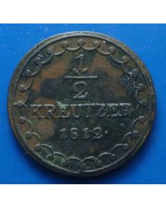 Austria 	 ½ Kreuzer	 1812S