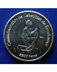 Ivory Coast	2500 Francs	2007	 Essai –  Abolition of Slavery, Silver (mintage 850pc)