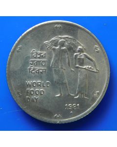 India-Republic	 25 Paise	1981	 - World FoodDay, Bombay mint – F.A.O.