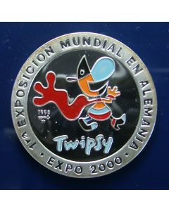 Carib.C.	10 Pesos	1998	 - Expo 2000, Twipsy cartoon logo - Silver / Proof