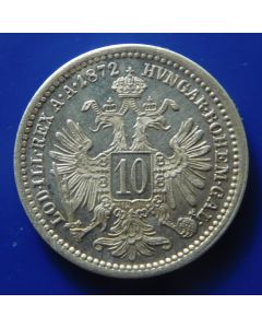 Austria 	 10 Kreuzer	1872	 - Franz Joseph l – Silver unc