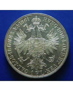 Austria 	 Florin	 1861A	 - Silver