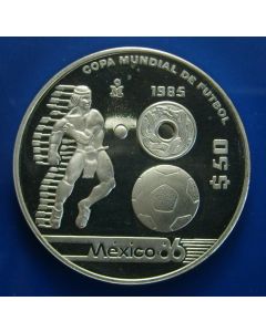  Mexico 	 50 Pesos	1985	Athlete - Silver