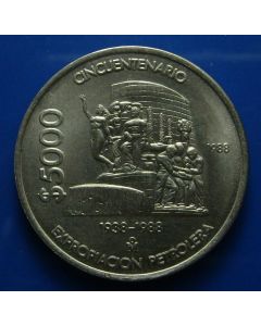  Mexico 	 5000 Pesos	1988	 50th Ann. Nationalization of Oil Industry