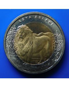 Turkey 	 Lira	2011	 - Asian Lion - unc