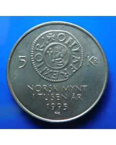 Norway 	 5 Kroner	1995	 - 1000 years of Norwegian coinage