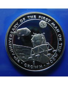 Gibraltar 	 Crown	1994	25th Anniversary of the First Man on the Moon - Moon Landing; Silver Proof 